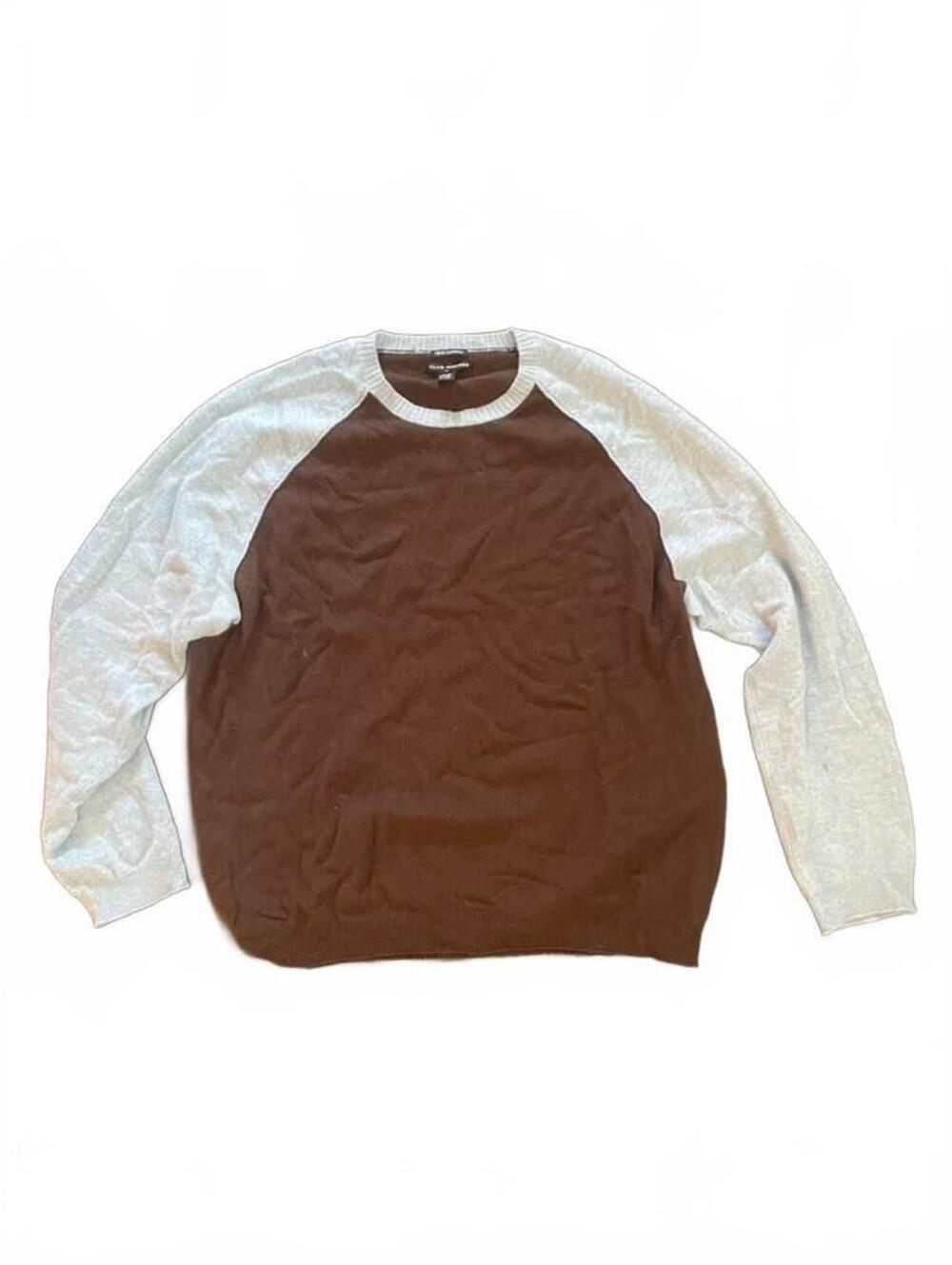 Club Monaco 100% Cashmere Colorblock Raglan Sweater XXL